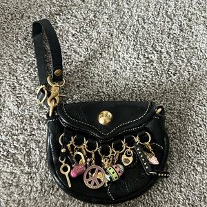 Vintage Juicy couture black clutch with charms